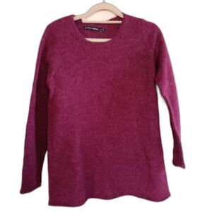 Gudrun Sjoden Lagen Look European Wool Maroon pullover sz. XS luxury